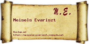 Meisels Evariszt névjegykártya